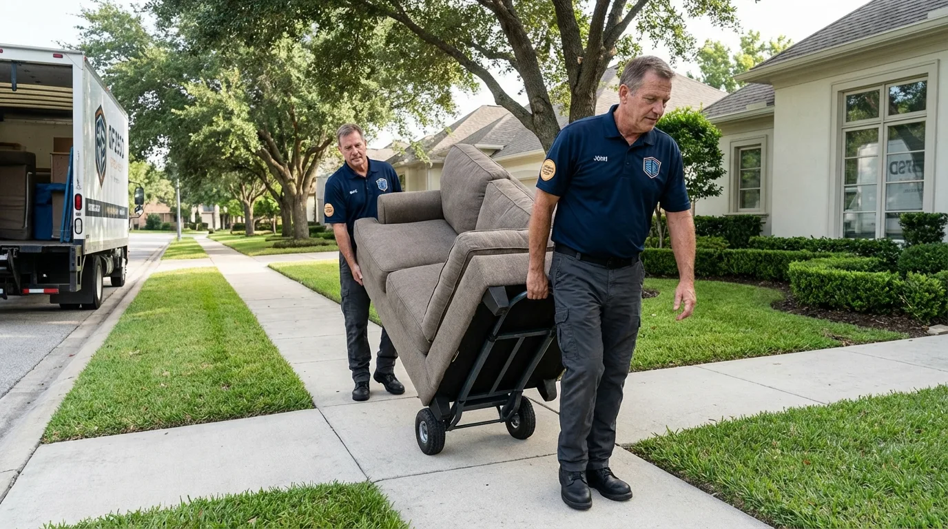 Local residential moving crew loading furniture in Williams, CA